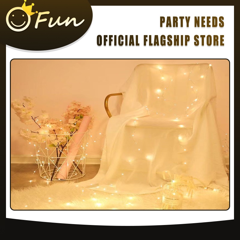 Dây Đèn LED 10 Bóng Dùng Pin Dài 2M trang trí sinh nhật Trang Trí Giáng Sinh Năm Mới