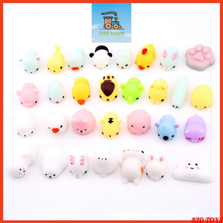 Mochi đồ chơi dễ thương, đồ chơi trẻ em bóp, nhồi hình con, động và thực vật