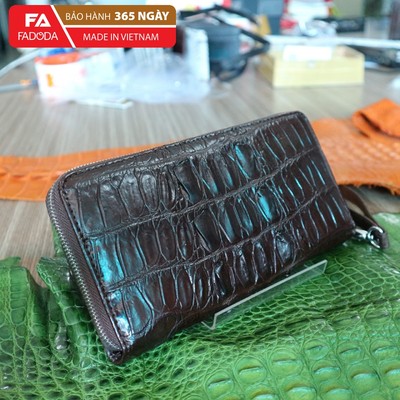 Ví cầm tay nữ da cá sấu FA DO DA FCW22LN màu nâu