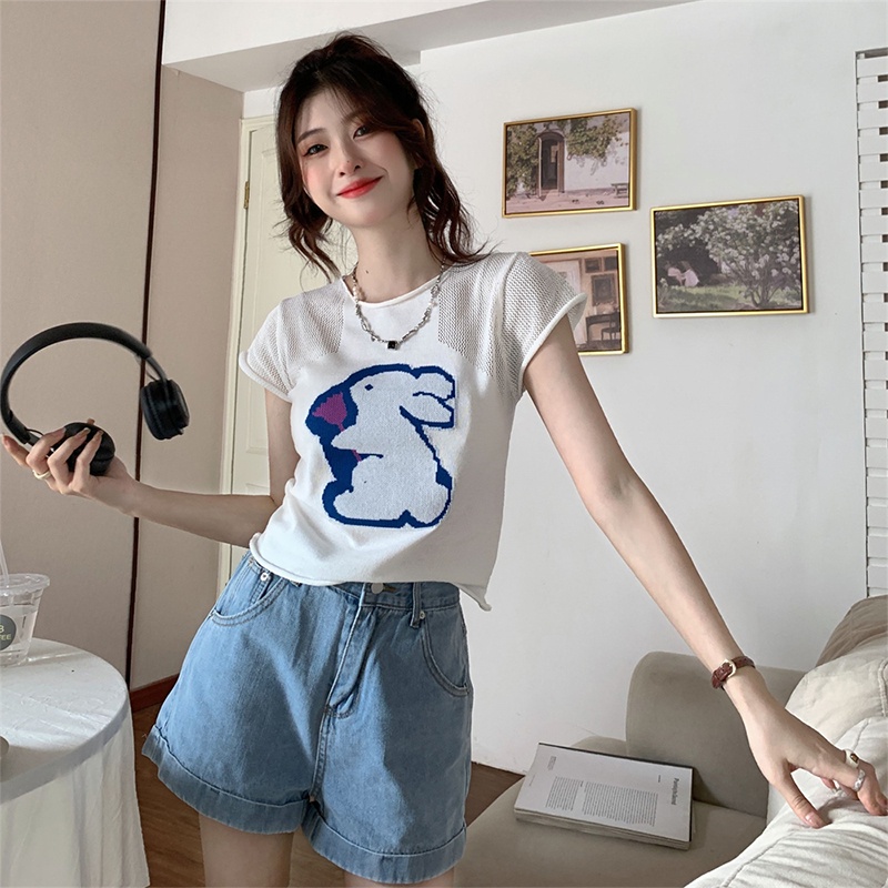 NRVP Áo Thun Nữ Ngắn Tay Gợi Cảm Thời Trang Mùa Hè Hàn Quốc 2023