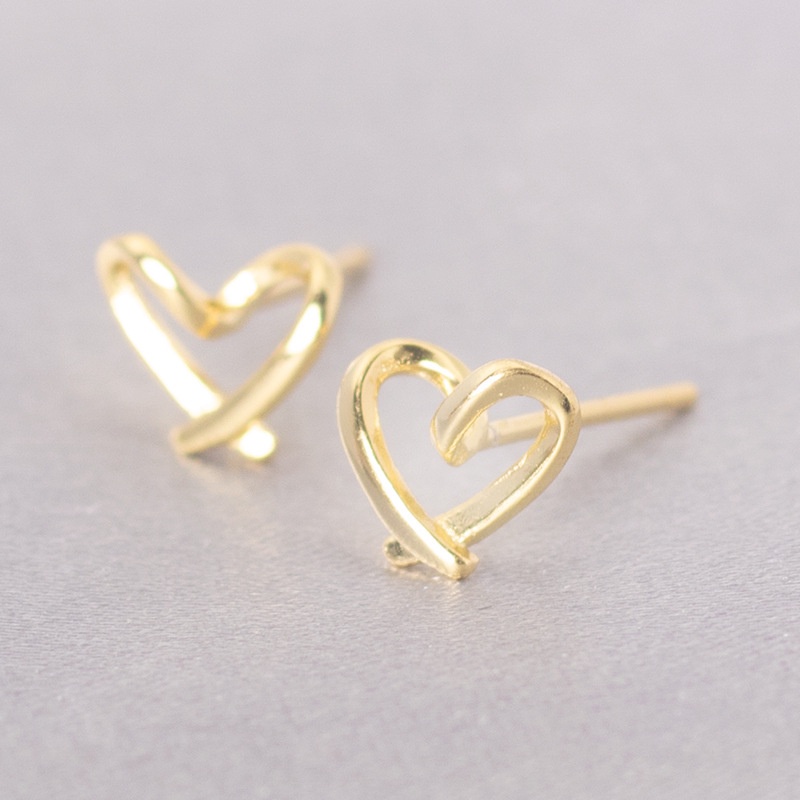 Bông Tai Mạ Bạc 925 Hình Trái Tim Đơn Giản Phong Cách Hàn Quốc Cho Nữ