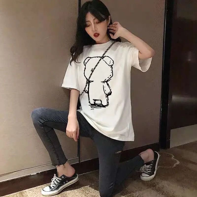 Áo Thun Nữ Ngắn Tay Cổ Tròn Thời Trang Hàn