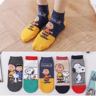 Tất cổ ngắn Snopy cún chất cotton mềm mịn kiểu dáng basic, vớ unisex nhiều màu AT36