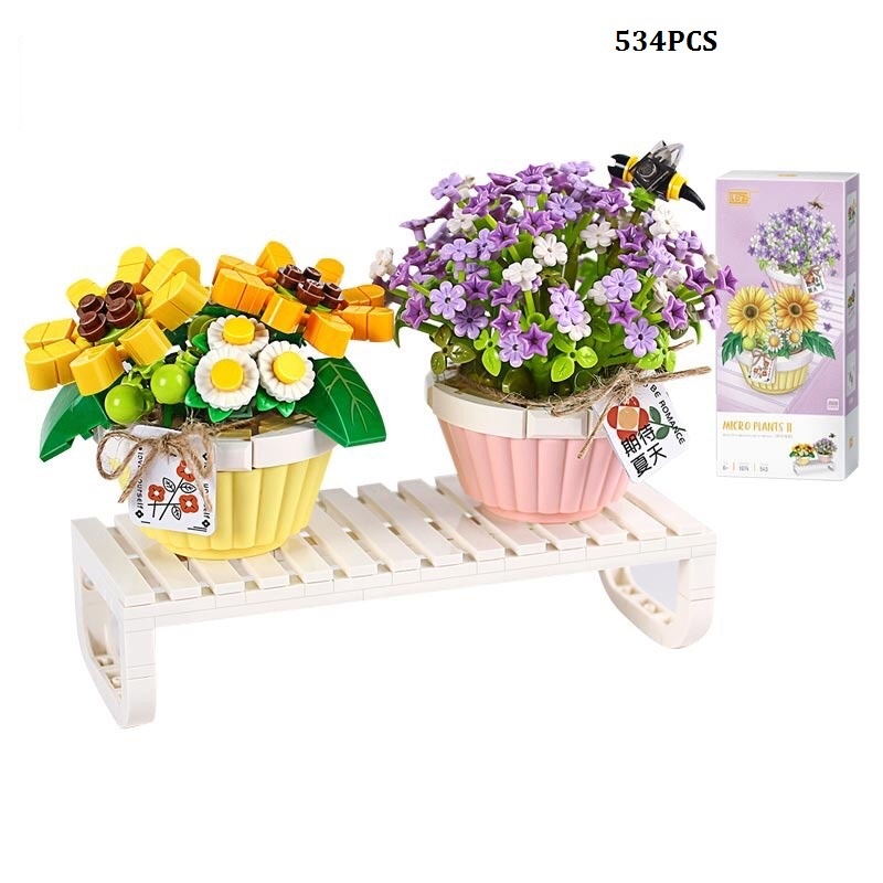 Combo đồ chơi lắp ráp mô hình chậu hoa mẫu mới