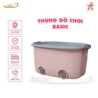Thùng Đựng Đồ Basic Cao Cấp 23H.SHOP Đựng Đồ Chơi Cho Bé Và Quần Áo Có Nắp 3 Màu Chất Liệu Nhựa Việt Nhật