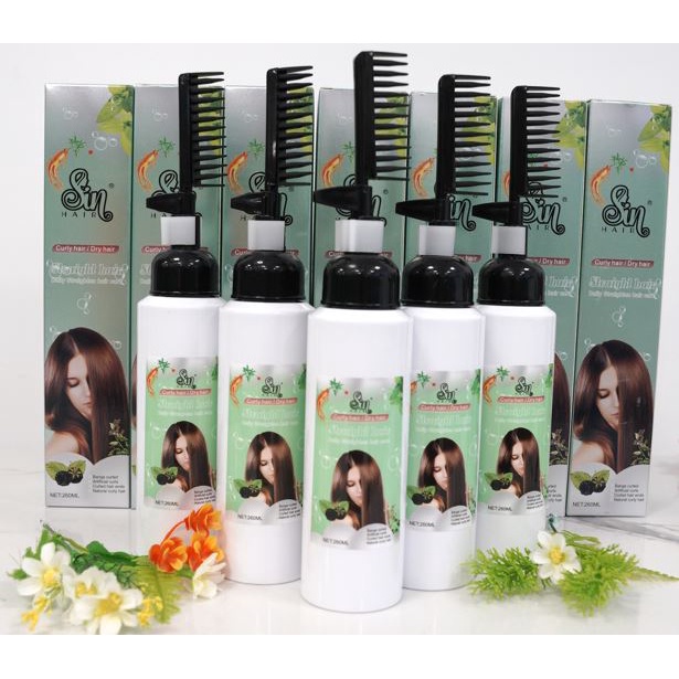 Lược Duỗi Tóc Tại Nhà Chỉ Sau 20 Phút - Sin Hair Dầu Gội Số 1 Nhật Bản 260ml