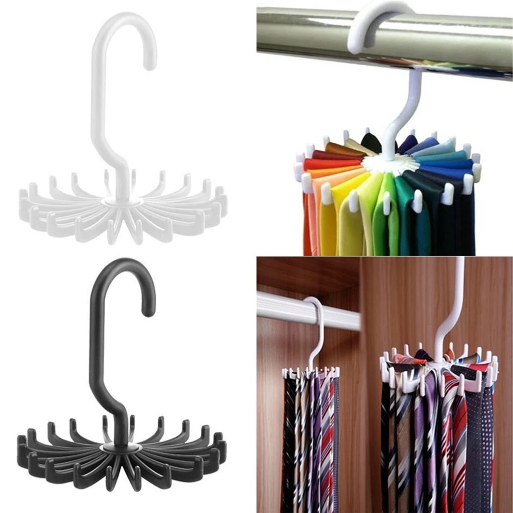 Giá Đỡ Treo Khăn Choàng, Mũ, 20 Móng Vuốt Xoay 360 Độ° Móc Treo Quần Áo Dạng Xoay Tiện Dụng