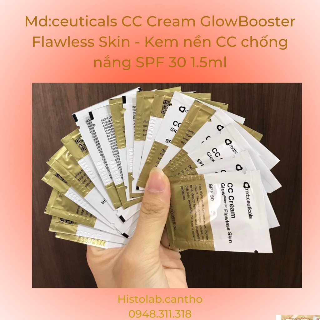Sample kem nền MD:Ceuticals CC Cream Glow Flawless Skin chống nắng SPF 30