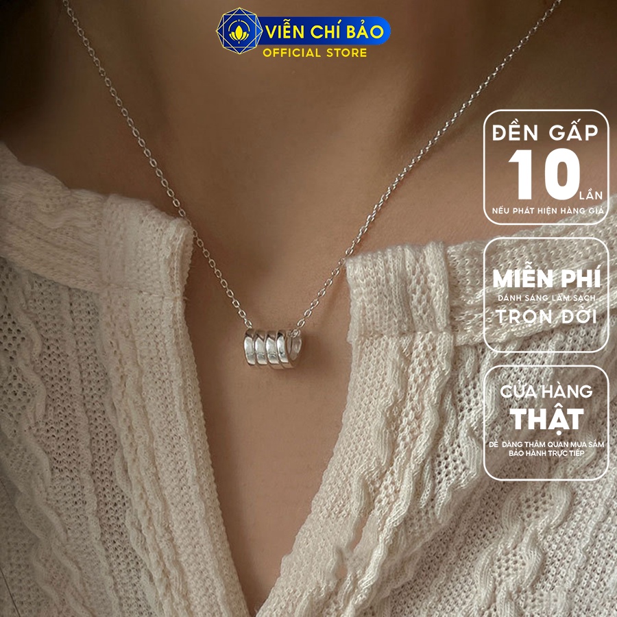 Dây chuyền bạc nữ xoắn cách điệu chất liệu bạc 925 thời trang phụ kiện trang sức Viễn Chí Bảo D000316