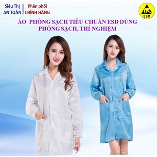 Áo dài phòng sạch chống tĩnh điện ESD, áo bảo hộ chất lượng - Hàng nhập khẩu Hàn Quốc