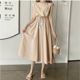 ĐẦM SUÔNG EO RÚT CÁNH DƠI 2 MÀU