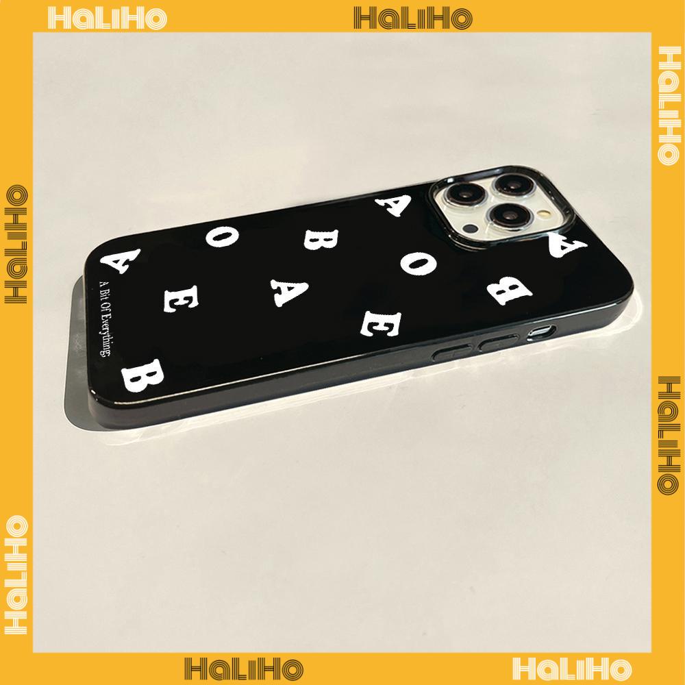 Ốp điện thoại TPU đen in chữ cái lộn xộn sáng tạo thích hợp cho iPhone 13 12 11 Pro Max 7 8 Plus X XR 14 Pro Max