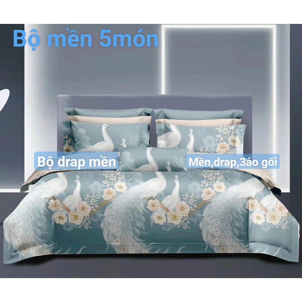 Bộ drap mền lụa Tencel / 5 món hoặc {mền lẻ} vải nhập Hàn Quốc đỉnh cao mát , mềm mại