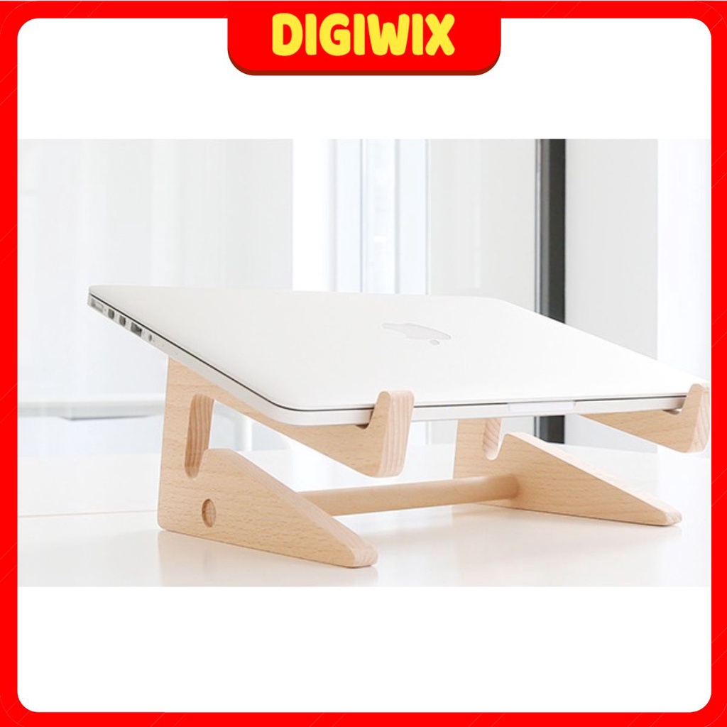 Giá đỡ Laptop Gỗ, kệ đỡ 2 tầng bằng gỗ tự nhiên tản nhiệt tốt