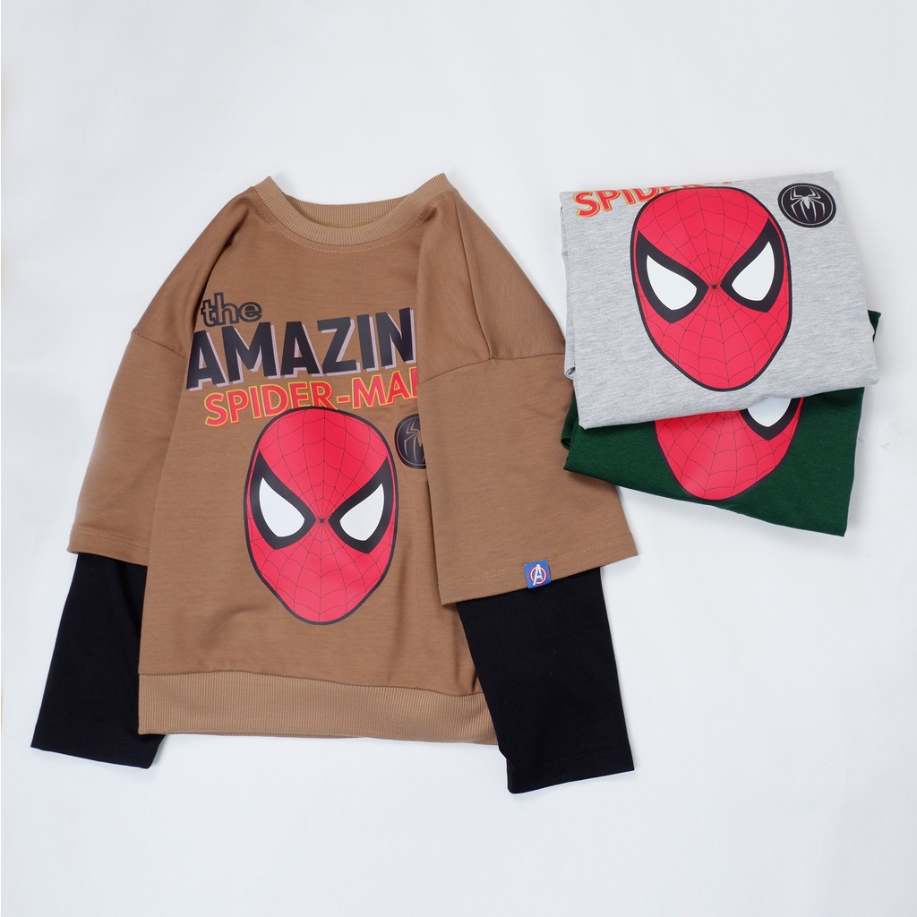 Đồ bé trai Icotton hình người nhện spider man màu Xanh green BT166