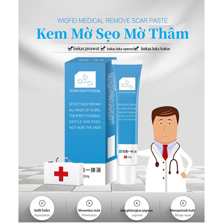 Kem vết sẹo Không dễ bị dị ứng Kem xóa sẹo Giảm Sẹo Mụn /bỏng/phẫu thuật trị sẹo Biotechnology scar cream 20g