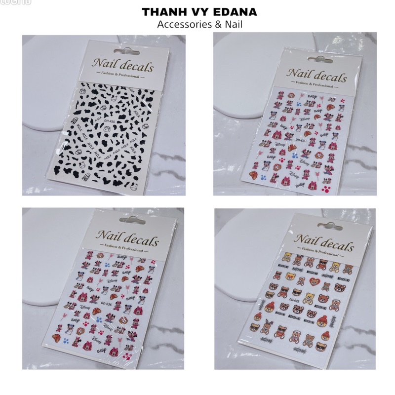 Sticker hình cute dán móng, miếng dán trang trí nail [THANH VY EDANA]