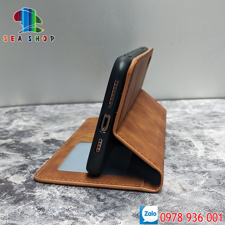 Bao da iPhone 6 Plus, 6s Plus Cao cấp - Thiết kế dạng ví sang trọng -Phong cách Da lộn - Có ngăn cài thẻ - tiên mặt