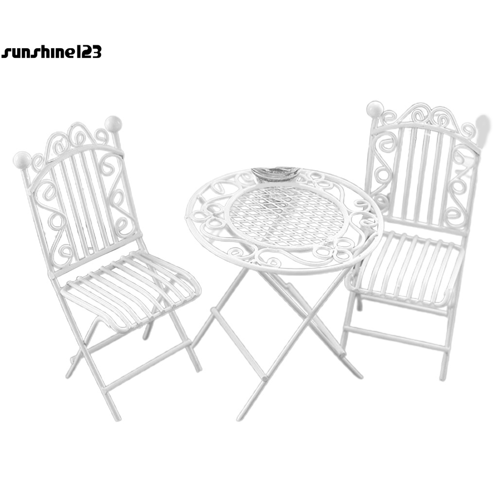 Bộ bàn ghế ngồi + ghế mini cho nhà búp bê 123