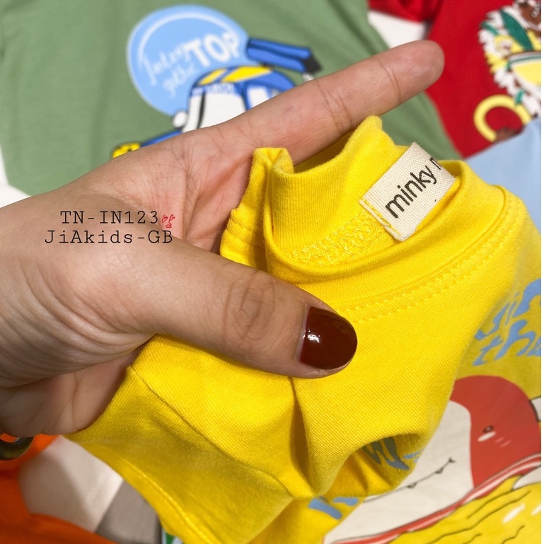 Bộ quần áo trẻ em vải cotton ngắn tay hiệu MINKY MOM cho bé trai, bé gái đi học đi chơi-có size nhí, size đại