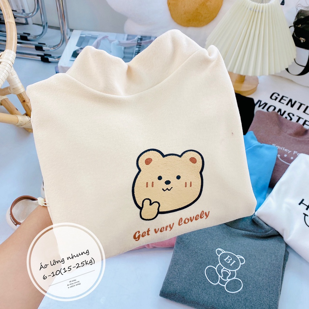 áo giữ nhiệt cho bé trai bé gái áo len cotton cổ 3 phân cho bé lili.kids AP08