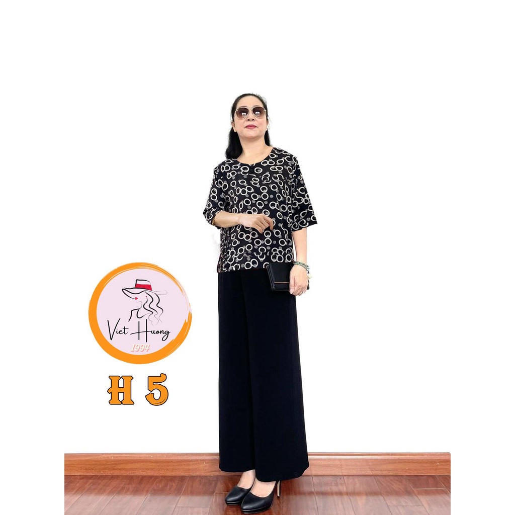 Bộ Áo Lụa Hàn Châu Quần Tơ Đũi Cao Cấp Dành Cho Mẹ Cho Bà