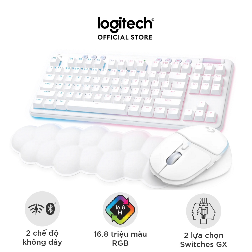 Bộ bàn phím game Logitech G715 TKL Aurora và Chuột game Logitech G705 Aurora