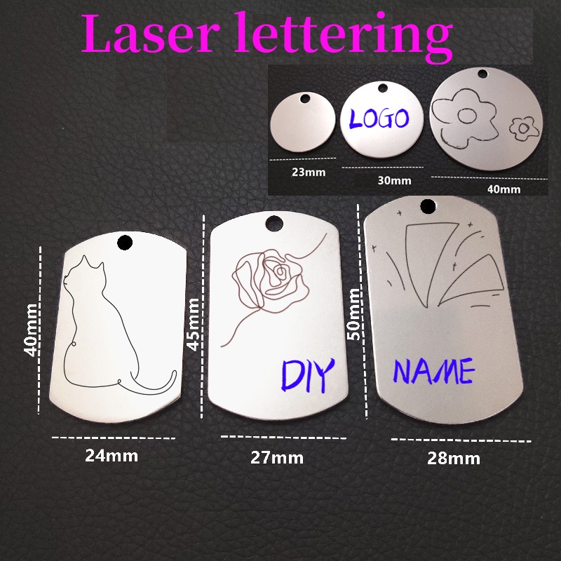 Thẻ Tên Bằng Thép Không Gỉ Khắc Chữ Bằng laser Chống Mất