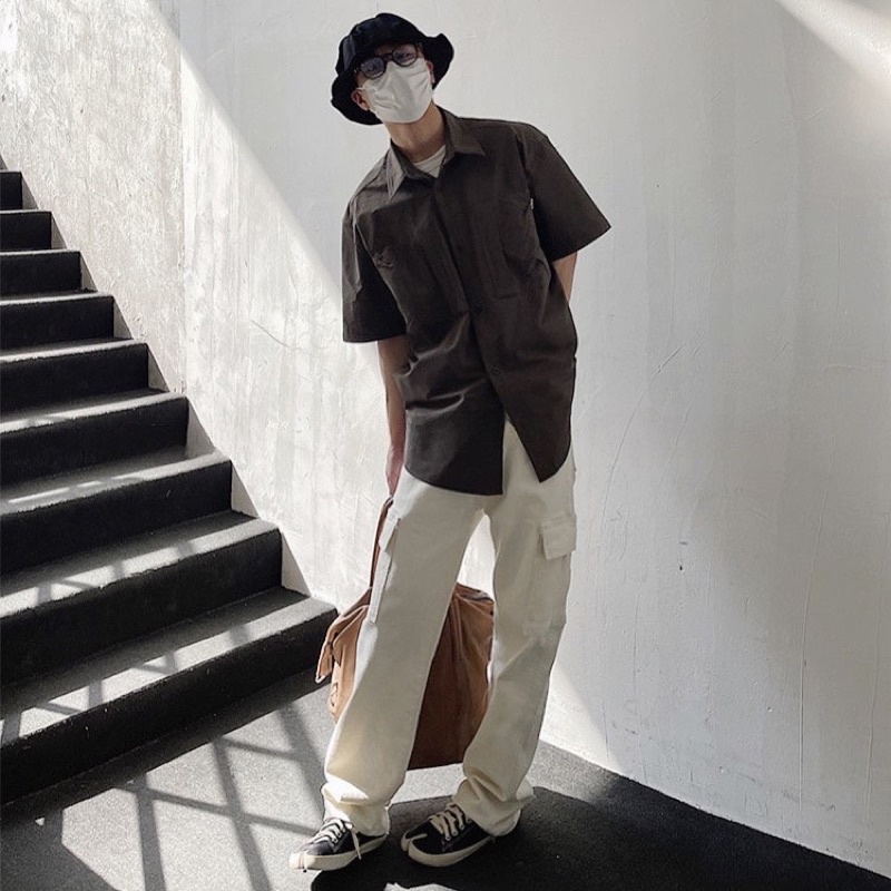 Quần kaki túi hộp unisex,thiết kế trơn túi hộp có 3 màu | BigBuy360 - bigbuy360.vn