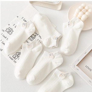 Vớ Trắng Cổ Ngắn Đến Mắt Cá Chân Hình Gấu JP5