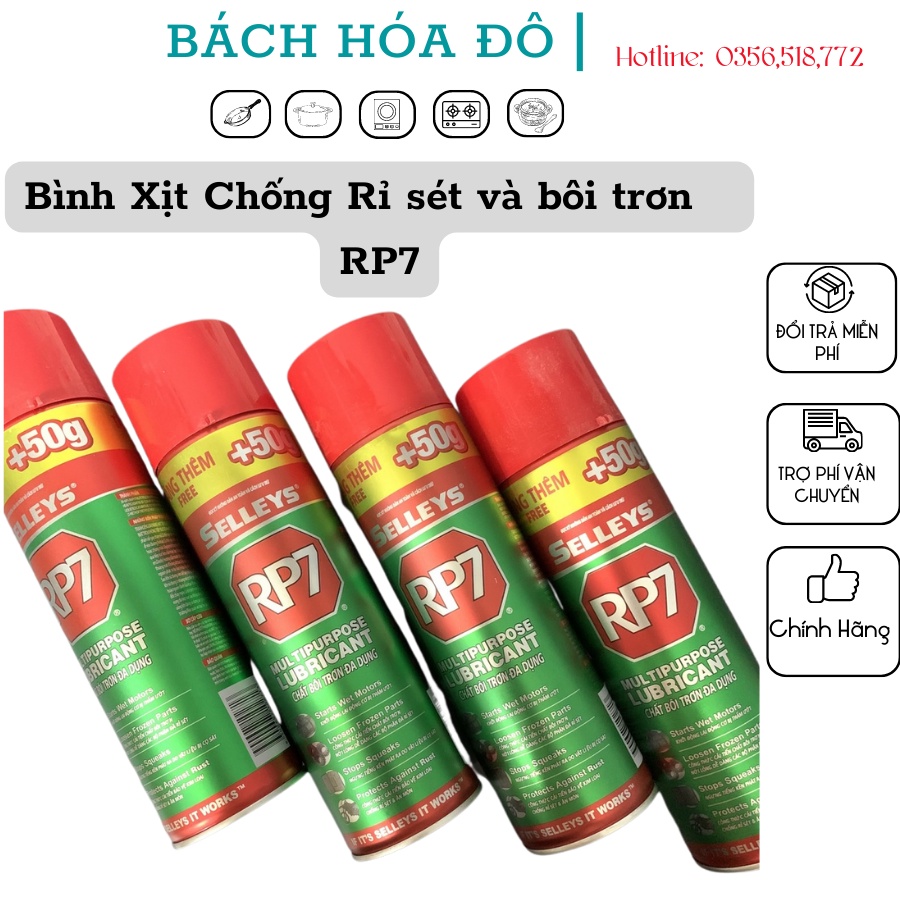 Rp7 CHÍNH HÃNG Selleys 175g/ 350g XỊN- Bình Xịt Chống Rỉ Sét, Bôi Trơn Sên Xích Xe Đạp, Động Cơ, Dưỡng Sên Xe Máy