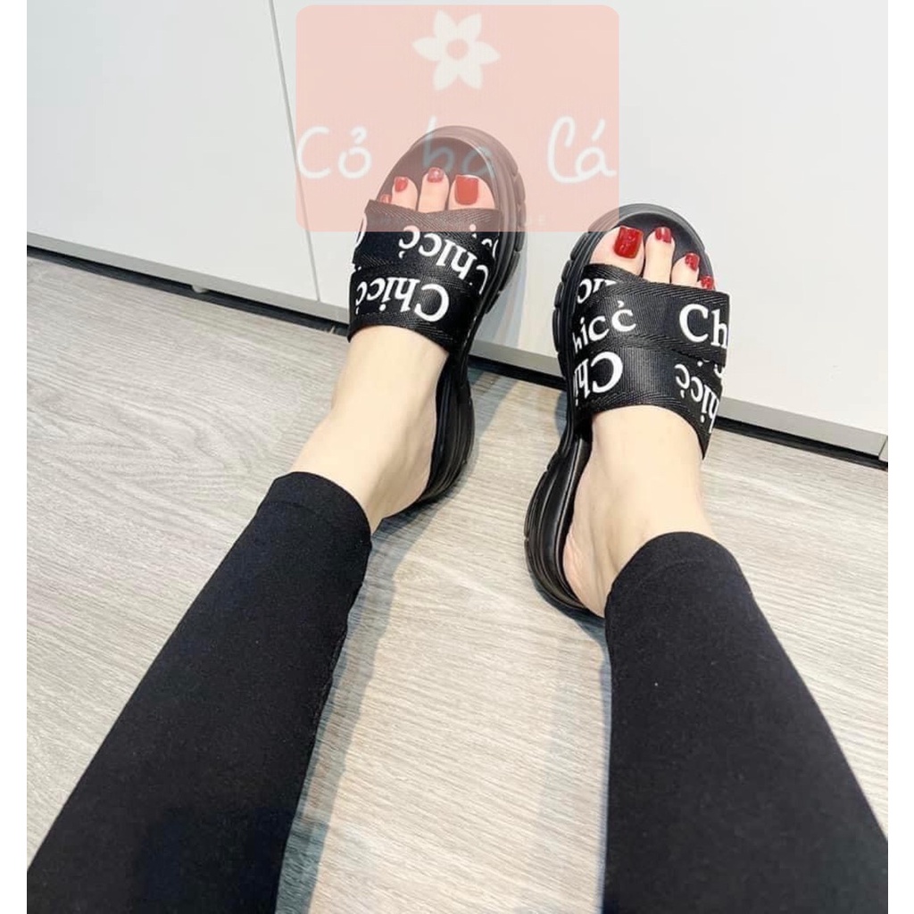 DÉP XUỒNG COBALA SHOES - DÉP THỜI TRANG QUAI NGANG IN CHỮ HIỆN ĐẠI ĐẾ CAO D22105800