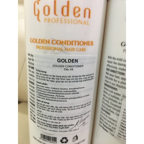 Dầu gội xả golden trắng cao cấp hương thơm mềm mượt sỉ salon đại lí 500ml/1 chai