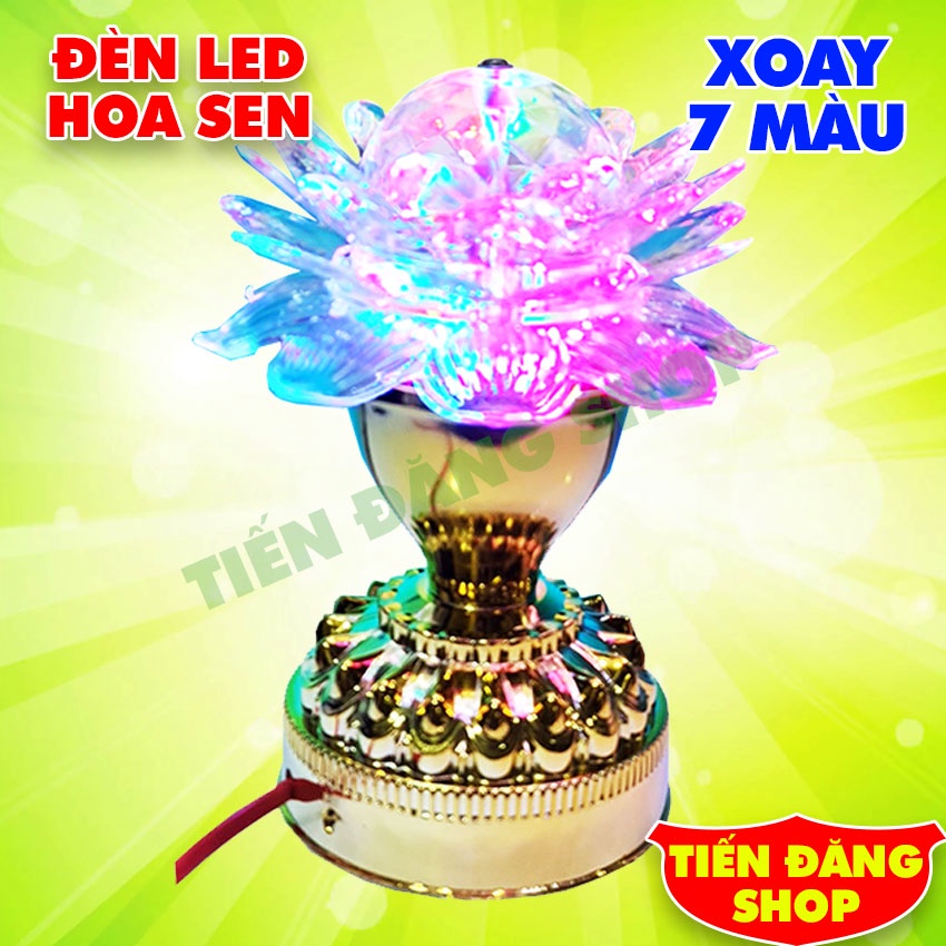 Đèn Led Bông Sen Trang Trí Xoay 7 Màu Cực Đẹp