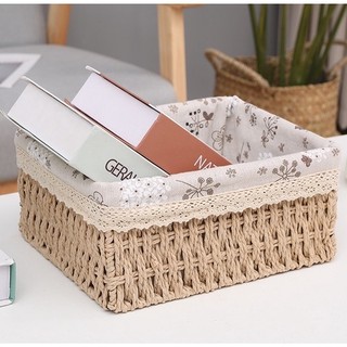Giỏ đựng đồ decor mây che đan bộ 3 giỏ - GN63