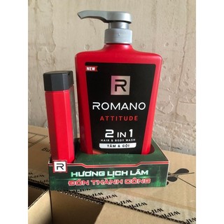 Tắm gội 2 in 1 Romano attitude 650g tặng