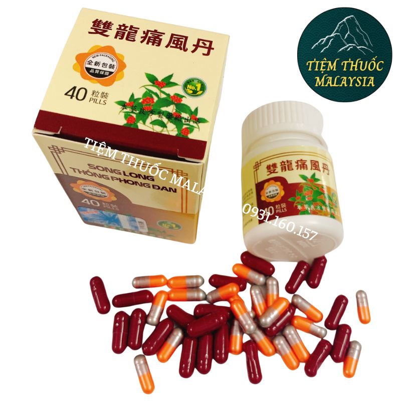 So.ng Lo.ng Thống Phong Đan Malay Hộp 40 viên  Hỗ trợ cơ xương khớp