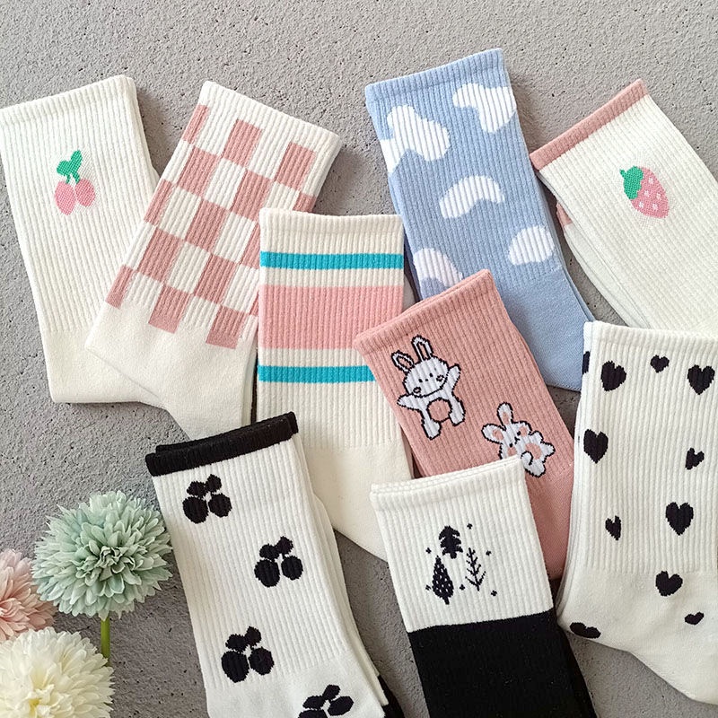 Vớ Cổ Cao In Họa Tiết Hoạt Hình Phong Cách Nhật Bản Thời Trang Thu Đông Xinh Xắn Cho Nữ