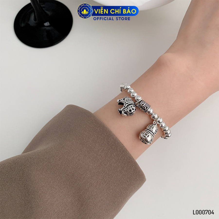 Vòng tay bạc nữ bi charm voi kim tiền hồ lô hoa sen chất liệu bạc 925 thời trang phụ kiện trang sức Viễn Chí Bảo L000704