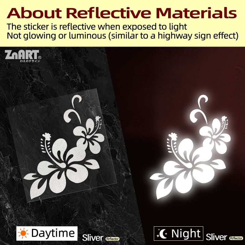 Miếng Dán Trang Trí Cửa Sổ Xe Hơi Họa Tiết Hoa Bằng Vinyl Phản Quang