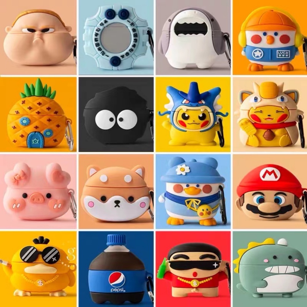 Phim hoạt hình dễ thương Puppy & Little Dinosaur cho vỏ tai nghe mềm Mini A3