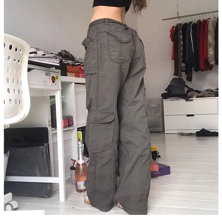 Quần Dài Ống Rộng Mỏng Ba Chiều Có Túi Thời Trang Cá Tính Cho Nữ