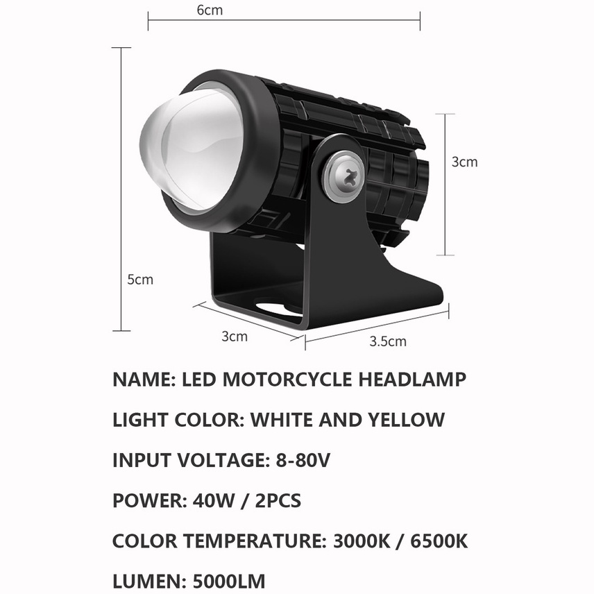 Đèn Trợ Sáng xe máy đèn trợ sáng bi cầu mini led xey mini chính hãng bi Cầu đèn pha bi cầu xe máy 4 Mầu cos vàng Pha Trắng