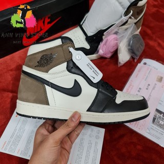 Giày sneaker jordan 1 dark mocha cổ cao màu nâu cà phê thể thao nam nữ cao cổ