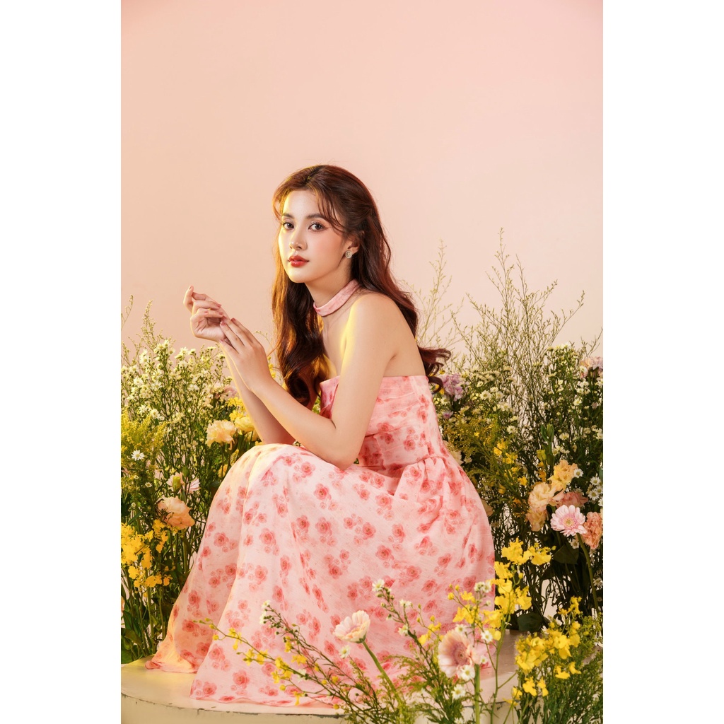 TIELA váy hoạ tiết hoa tùng xoè-Eira Dress