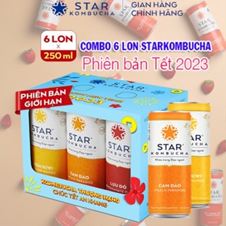 Combo 6 lon trà STAR KOMBUCHA mix vị
