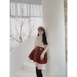 Áo len tăm nhỏ cổ lọ