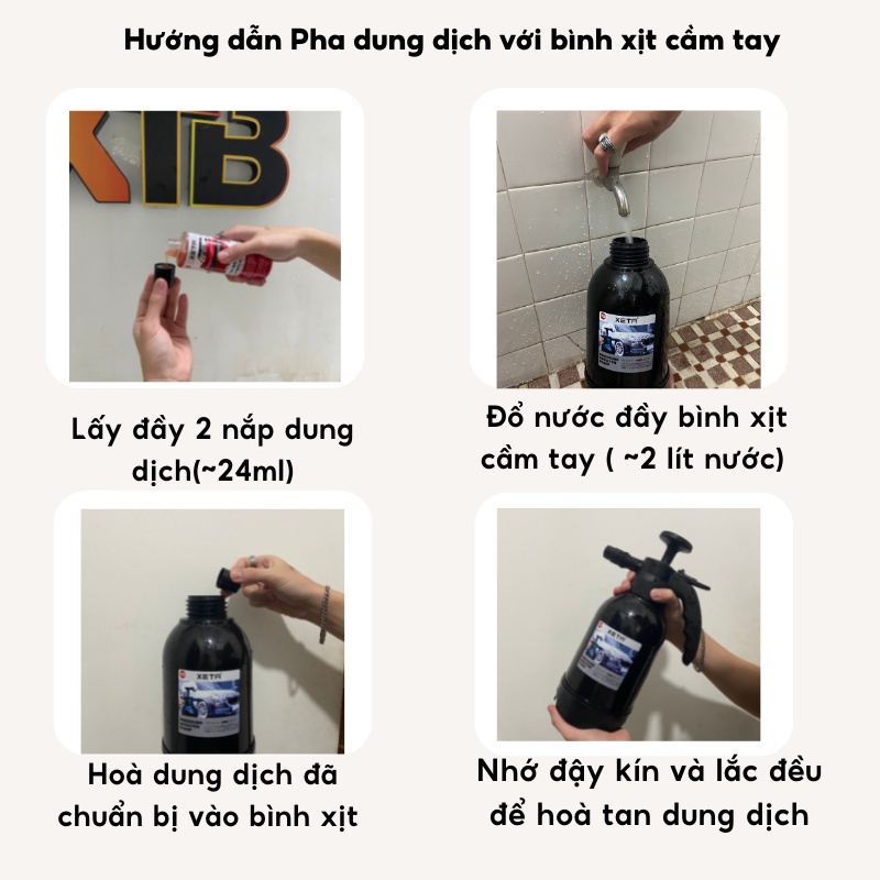 Dung dịch rửa xe không chạm Xeta có bình phun tuyết cầm tay làm sạch nhanh, bay sạch bụi bẩn