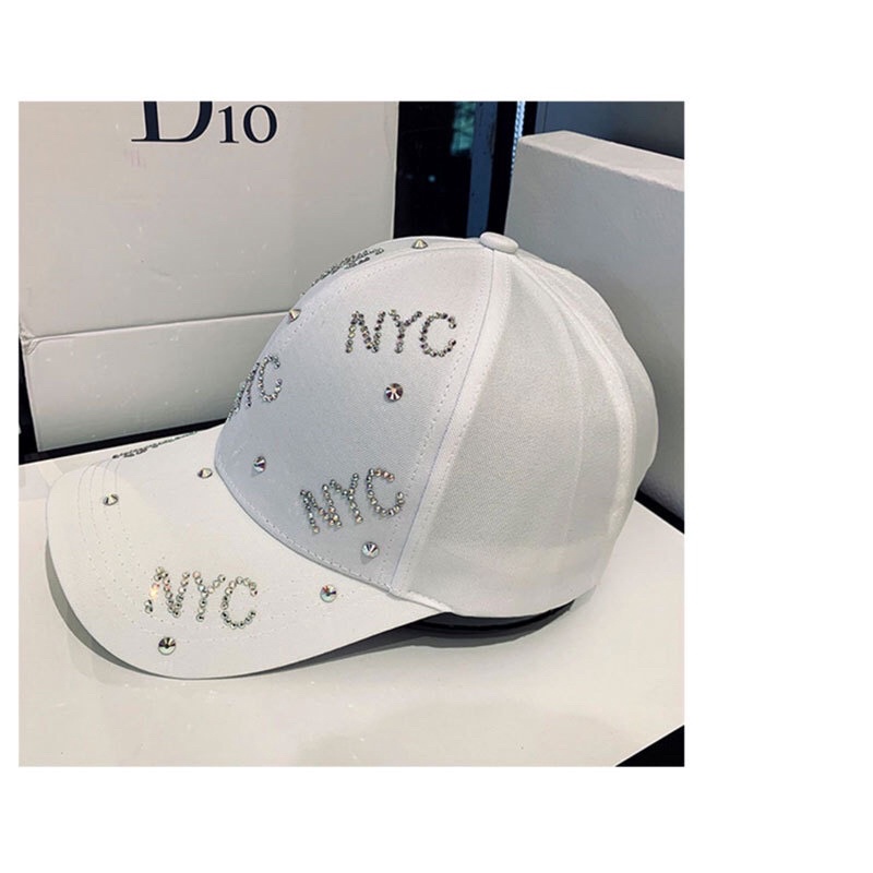 MŨ LƯỠI CHAI N.Y.C ĐÍNH ĐÁ MÀU SÁNG LONG LANH