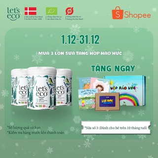 Combo 3 lon sữa bột hữu cơ let's eco số 03 700g/lon